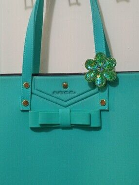 La Fille Des Fleur  Maldives Blue Neoprene Tote Bag NWT